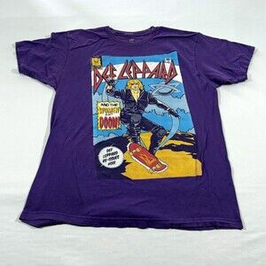 Philcos Purple Def Leppard Comic Art Graphic Tee Unisex Top Adult T-Shirt Sz L